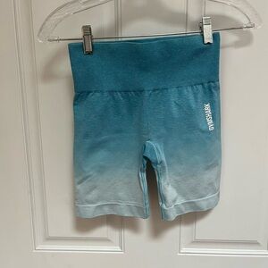 Gymshark ombré blue compression biker shorts size small